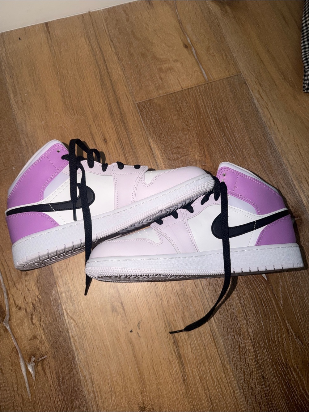Nike Jordans kids 7 (fits women’s 8.5) in Purple and White rare brand new